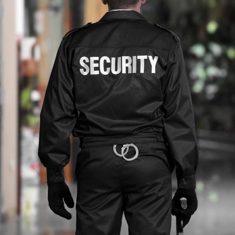 Professional security guard on patrol
